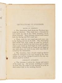 [WYOMING STOCK GROWERS' ASSOCIATION]. Four log books, caption title: "Wyoming Stock Growers' Association." Wyoming: n.p., 1885, 1886.