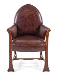 An Art Deco Mahogany Chair Height 38 1/4 inches. — EARLY 20TH CENTURY