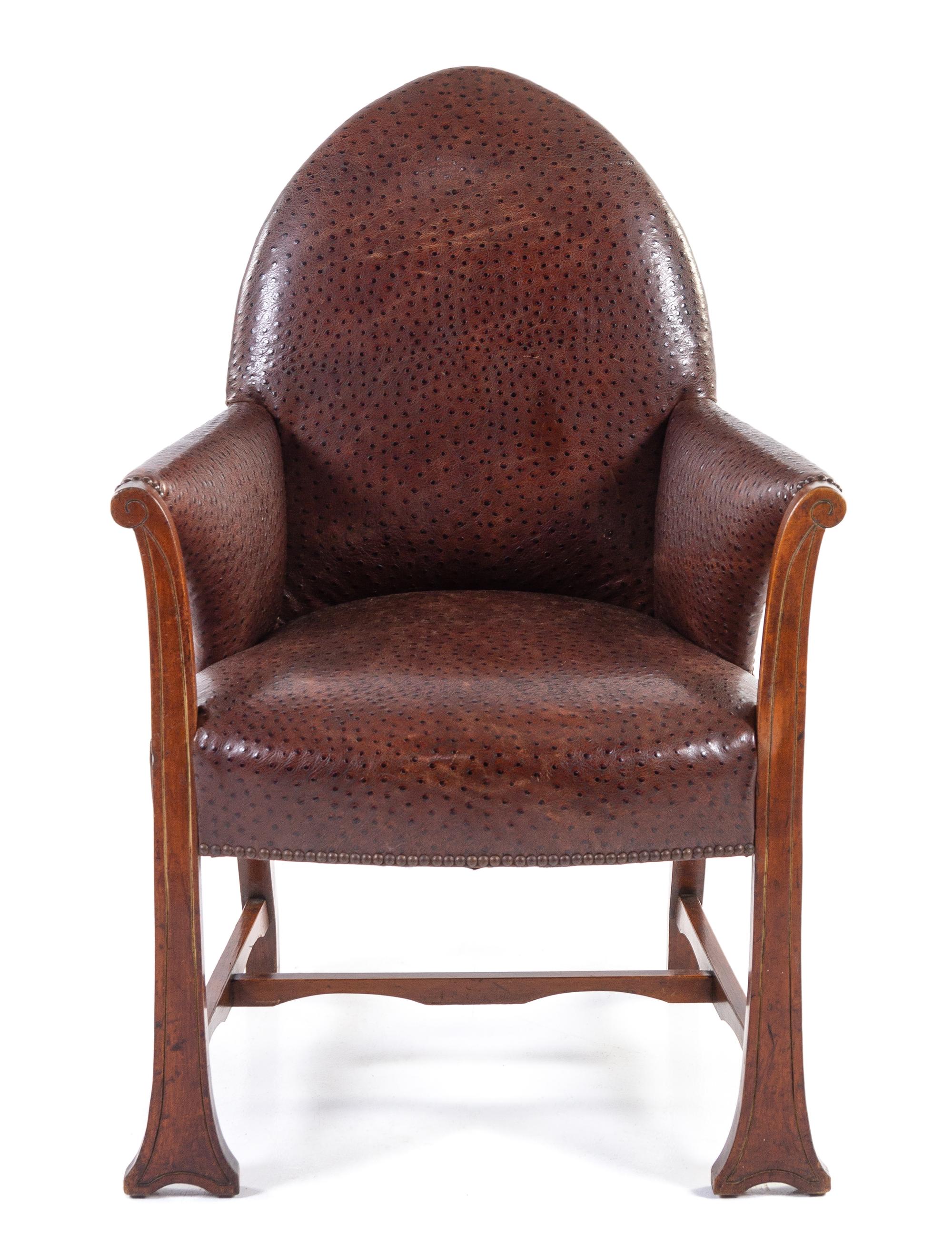 An Art Deco Mahogany Chair Height 38 1/4 inches. — EARLY 20TH CENTURY