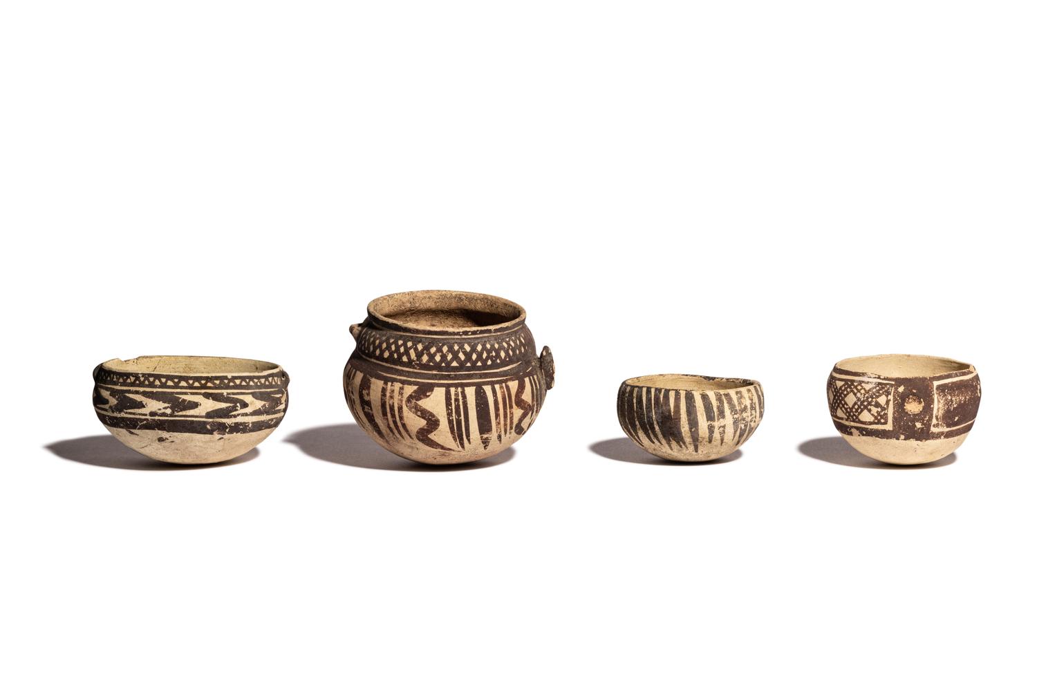 Four Chancay Polychrome Vessels