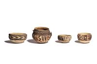 Four Chancay Polychrome Vessels