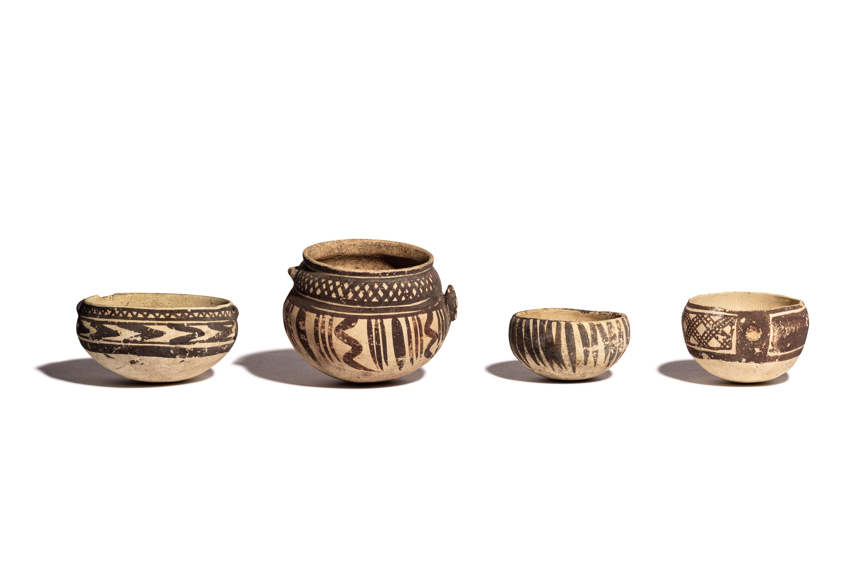 Four Chancay Polychrome Vessels