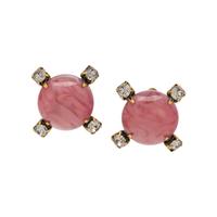 Oscar de la Renta, Pink Cabochon Ear Clips