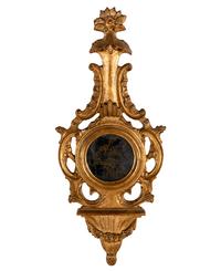 A Giltwood Banjo Form Wall Mirror