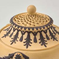 A Wedgwood Black Basalt-Decorated Caneware "Dolphin" Pastille Burner UK, circa 1810