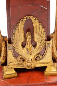 A Grand Tour Bronze and Patinated Metal Mounted Marble Table Ornament