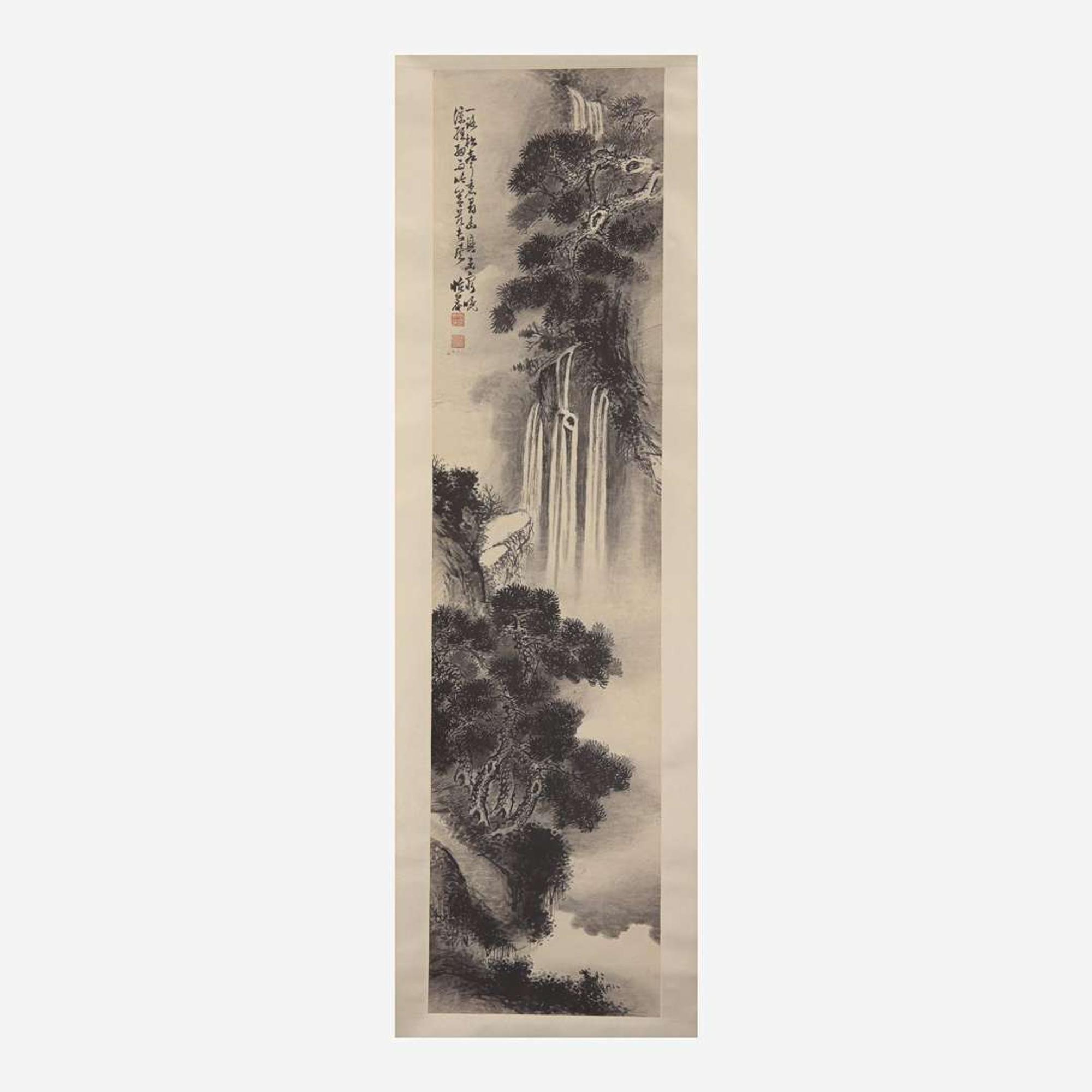 Zhou Feng 周沣 松瀑图一幅 (Chinese circa 1900-1920)