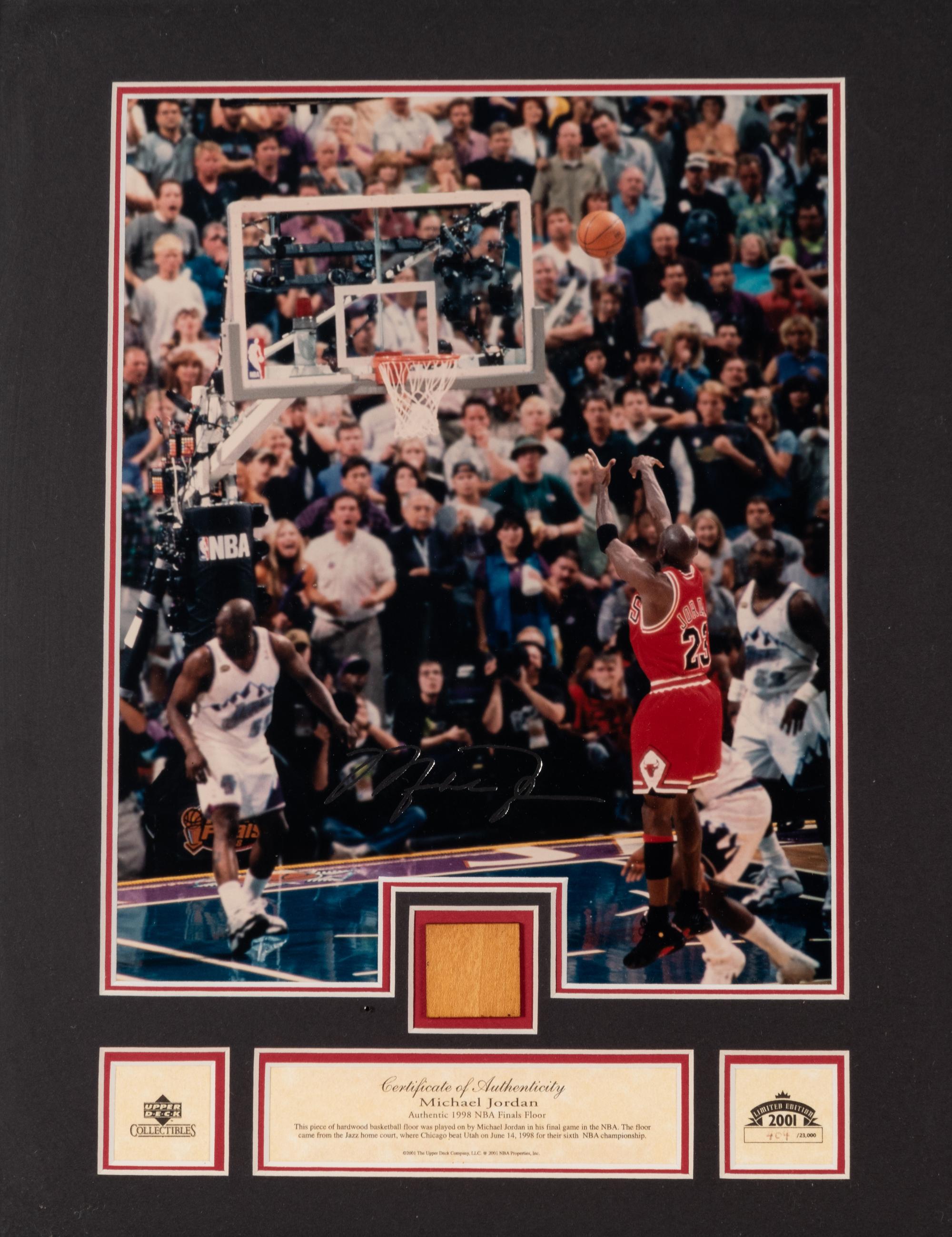 A Group of Michael Jordan Game Used Basketball Court Floor Displays,