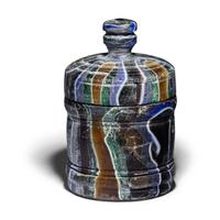 A Roman Marbled Cast Glass Pyxis