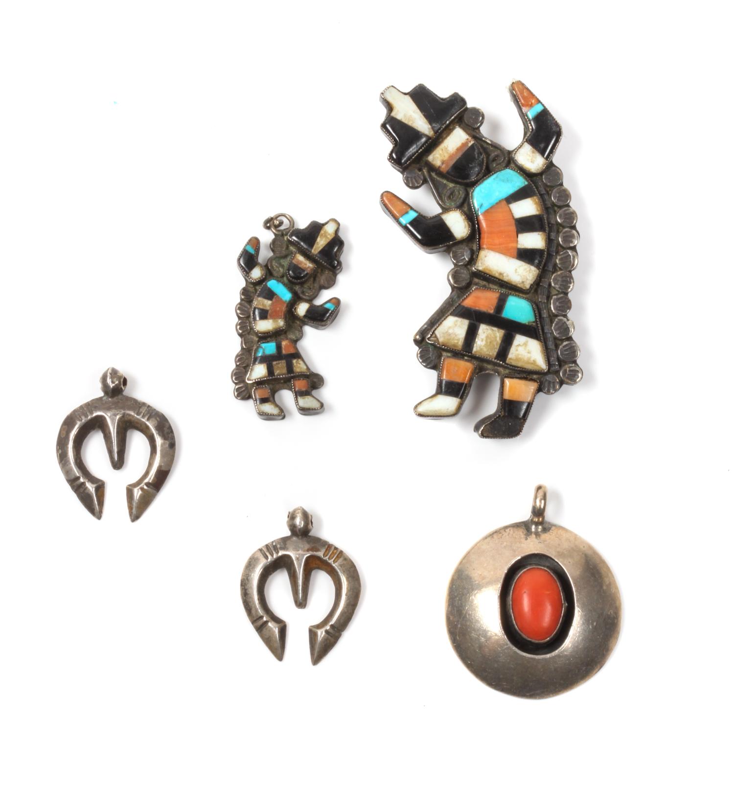 Group of Southwestern Pendants Height of first 1 5/8 inches
