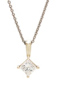 A White Gold and Diamond Pendant, 2.50 dwts