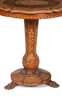 A Continental Marquetry Table on Claw Feet