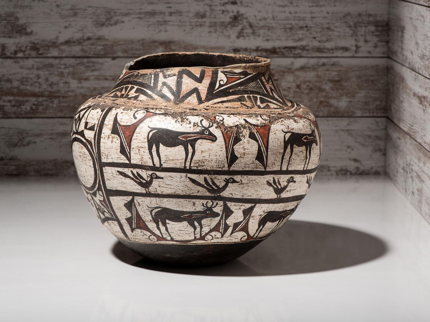 Zuni Polychrome Pottery Olla