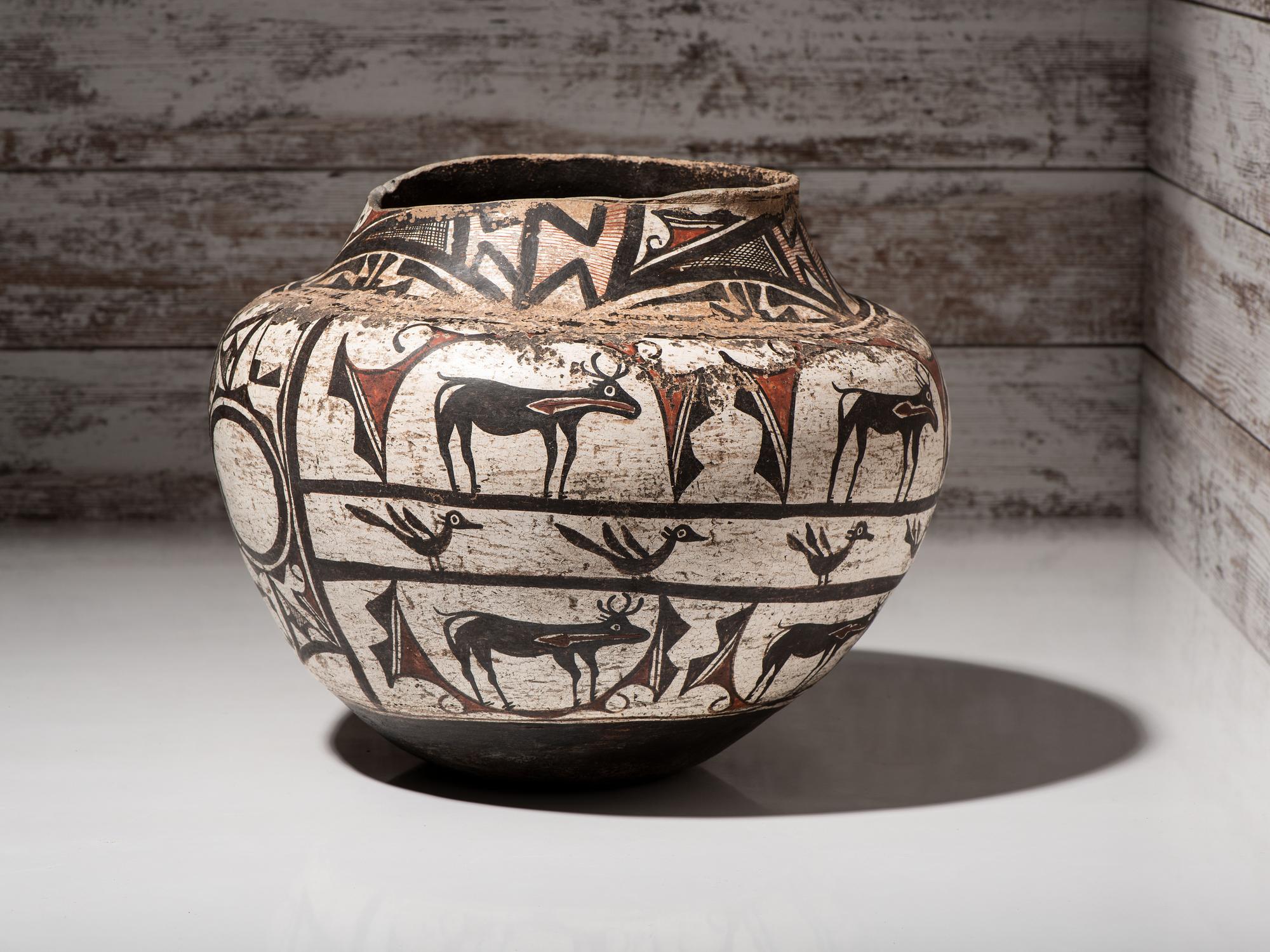 Zuni Polychrome Pottery Olla