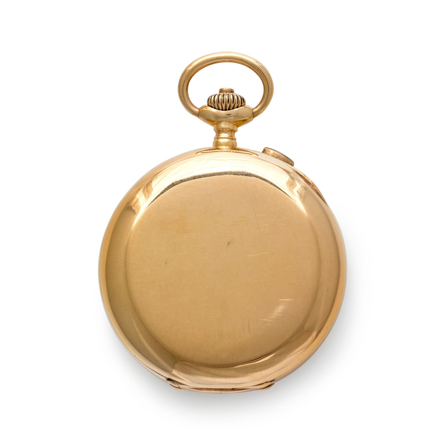 ULYSSE NARDIN, 18K YELLOW GOLD SPLIT SECOND CHRONOGRAPH OPEN FACE POCKET WATCH