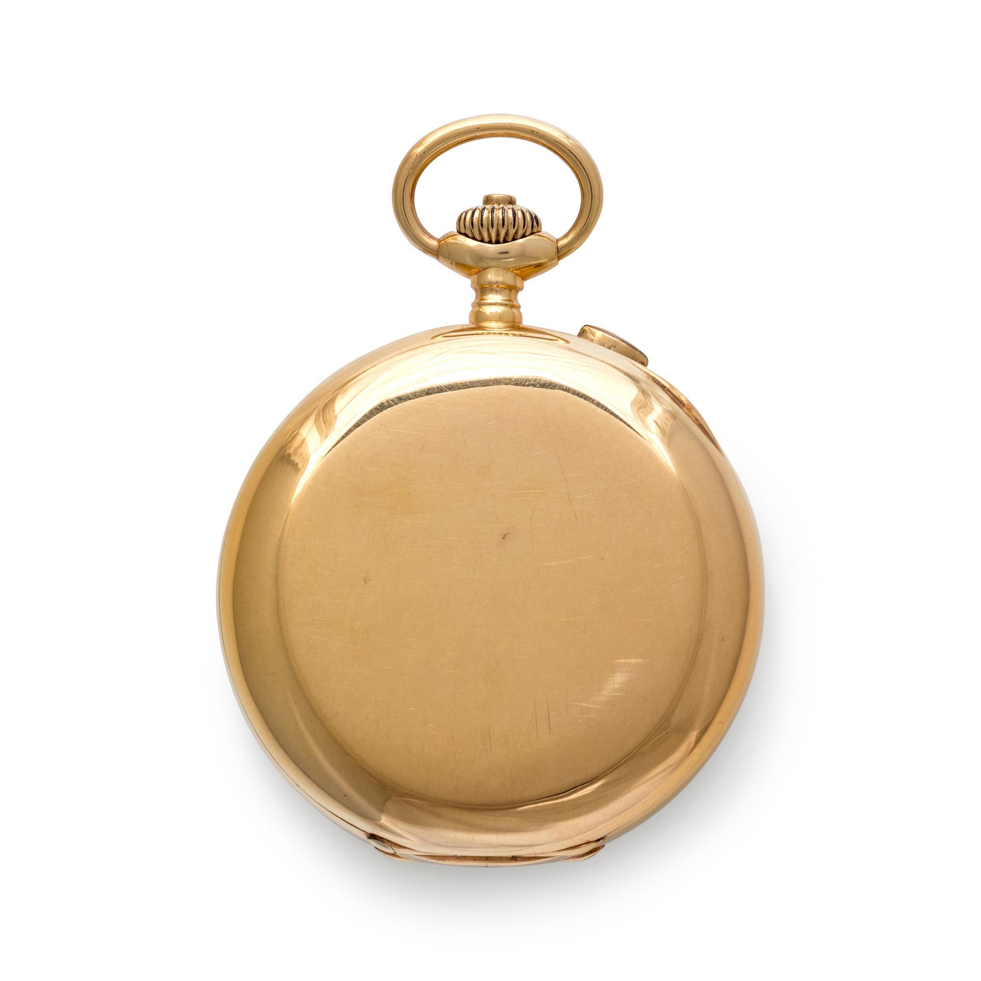 ULYSSE NARDIN, 18K YELLOW GOLD SPLIT SECOND CHRONOGRAPH OPEN FACE POCKET WATCH