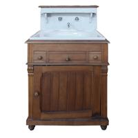 A Wood and Marble Wash Stand/Commode 27" W x 25" D x 44" H — France
