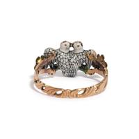 ANTIQUE, ENAMEL AND DIAMOND LOVEBIRDS RING
