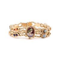 YELLOW GOLD AND MULTIGEM SURPRISE WATCH