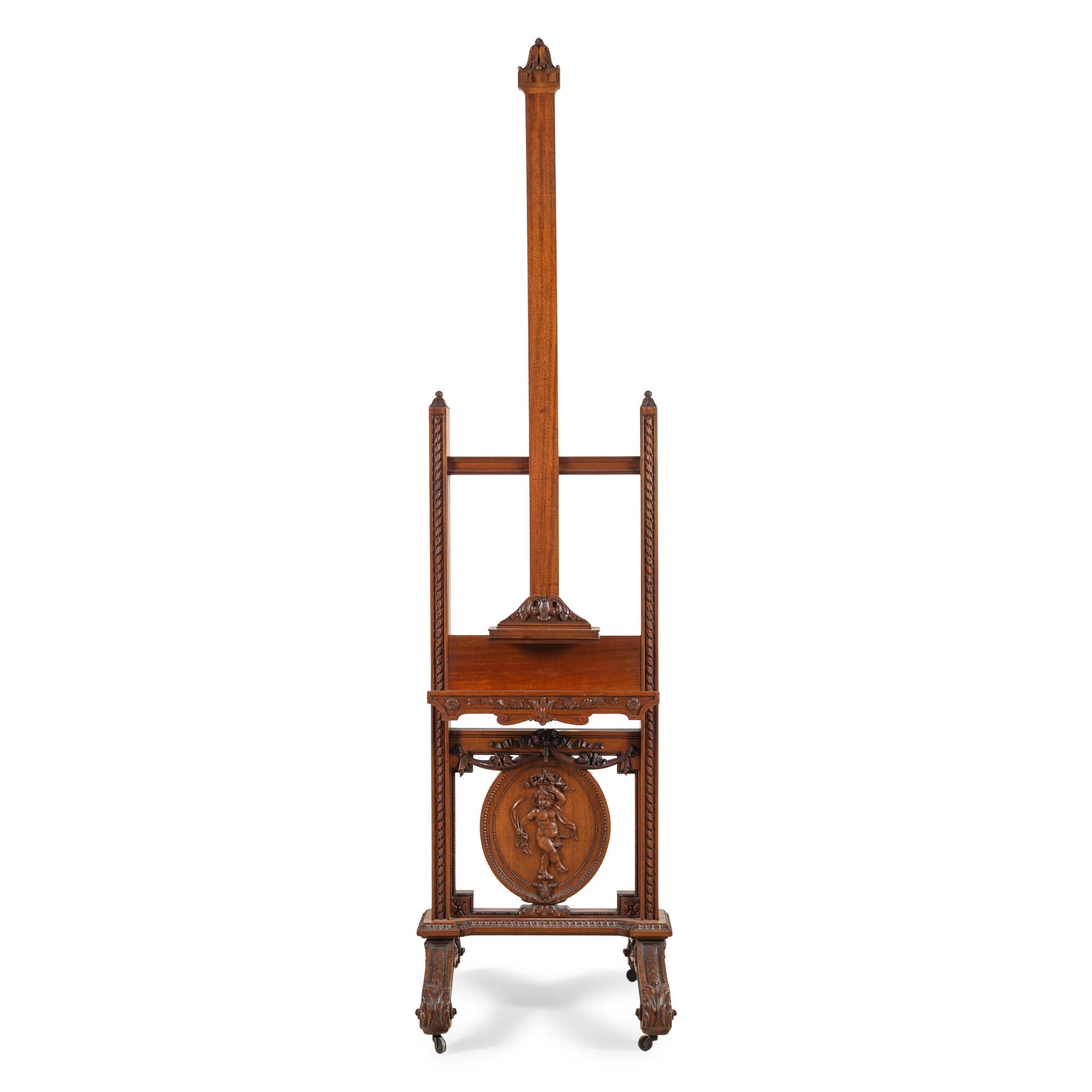 A French Neoclassical Carved Walnut Easel