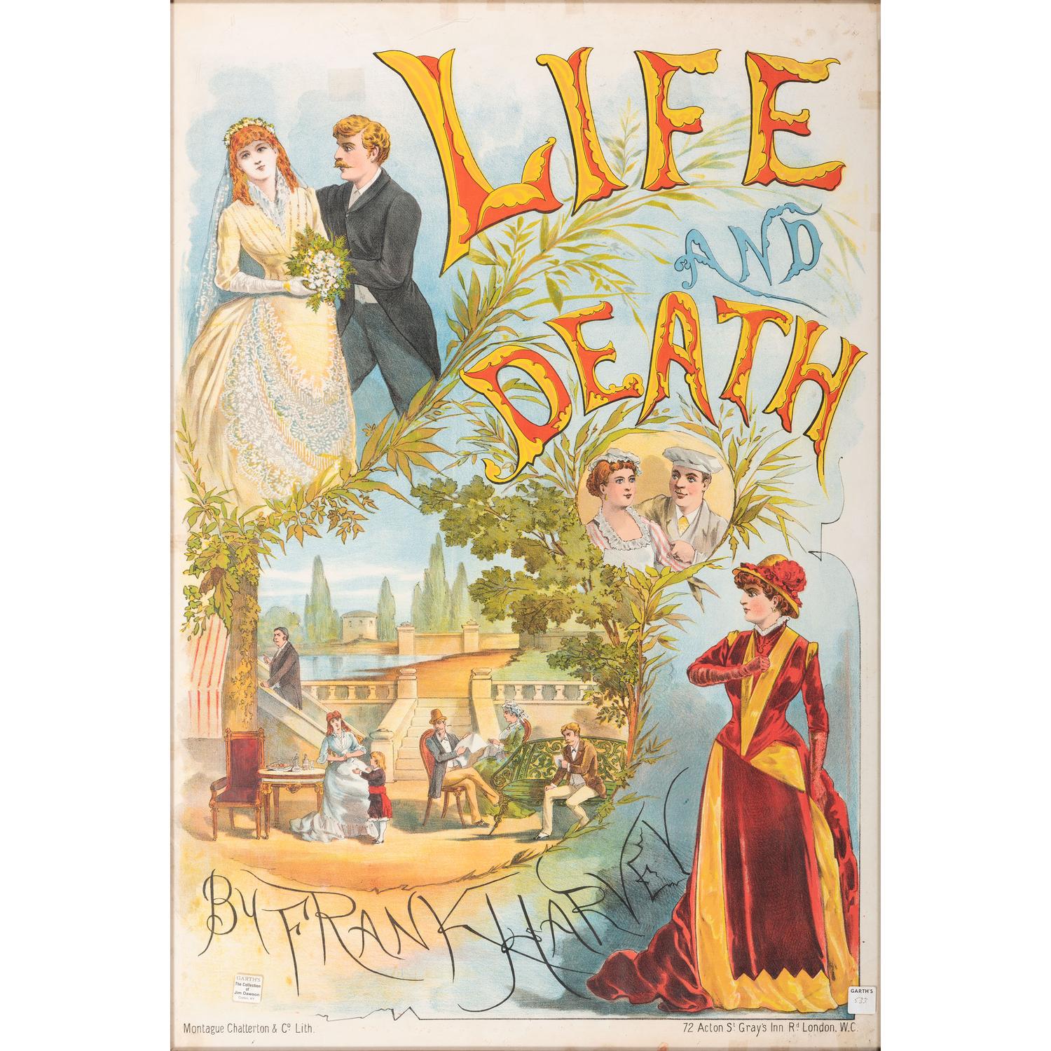 A Life and Death Chromolithograph Opera Poster