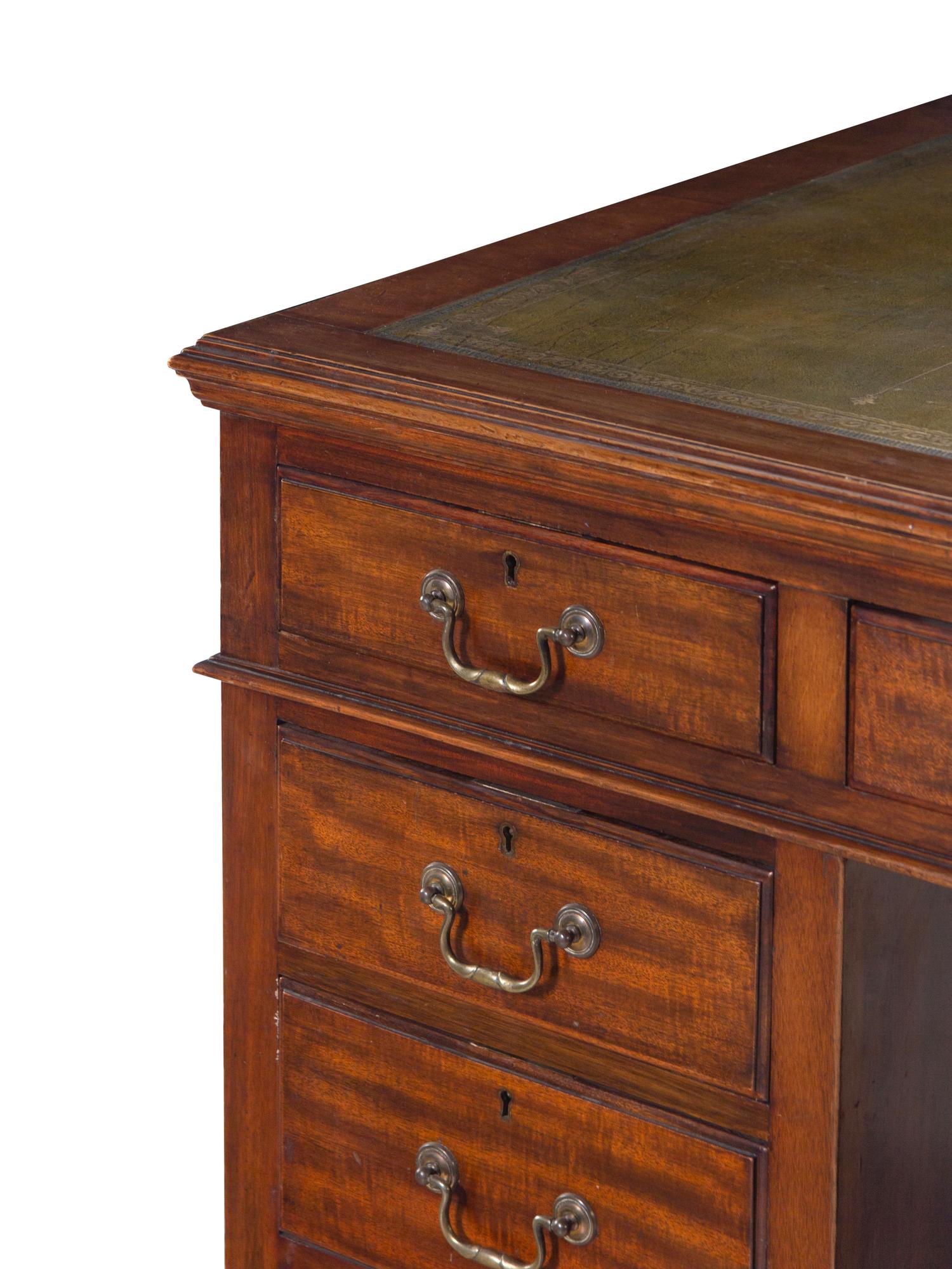 A George III Style Mahogany Pedestal Desk