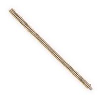 Diamond and Tricolor Gold Triple Line Bracelet