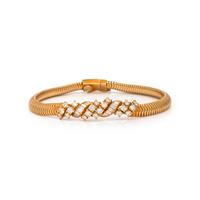 Yellow Gold and Diamond Necklace and Bracelet