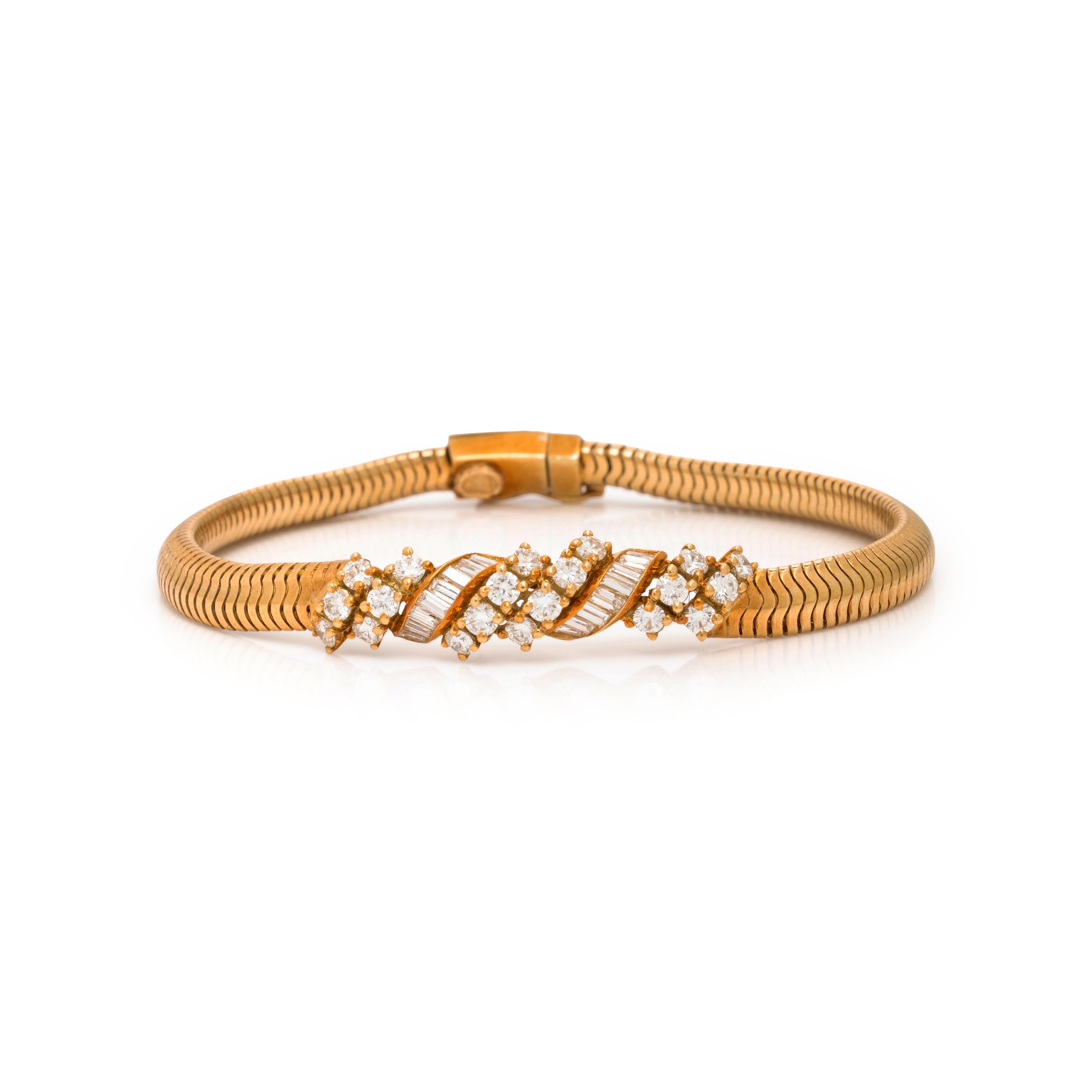 Yellow Gold and Diamond Necklace and Bracelet