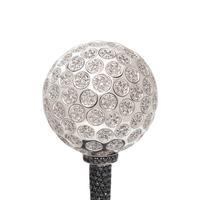 CHARLES HOLLANDER, WHITE GOLD, DIAMOND, AND BLACK DIAMOND PRESENTATION GOLF BALL AND TEE
