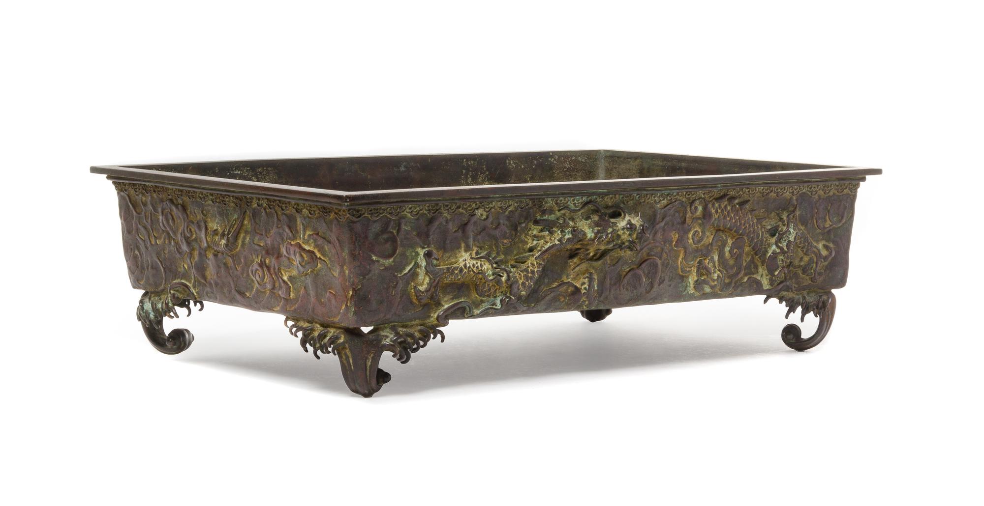 A Japanese Bronze Planter