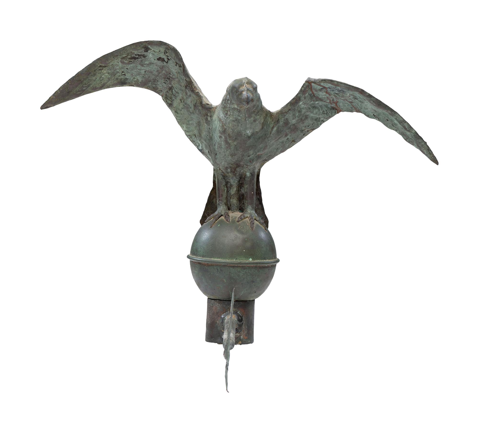 A Molded and Patinated Copper Eagle Weathervane