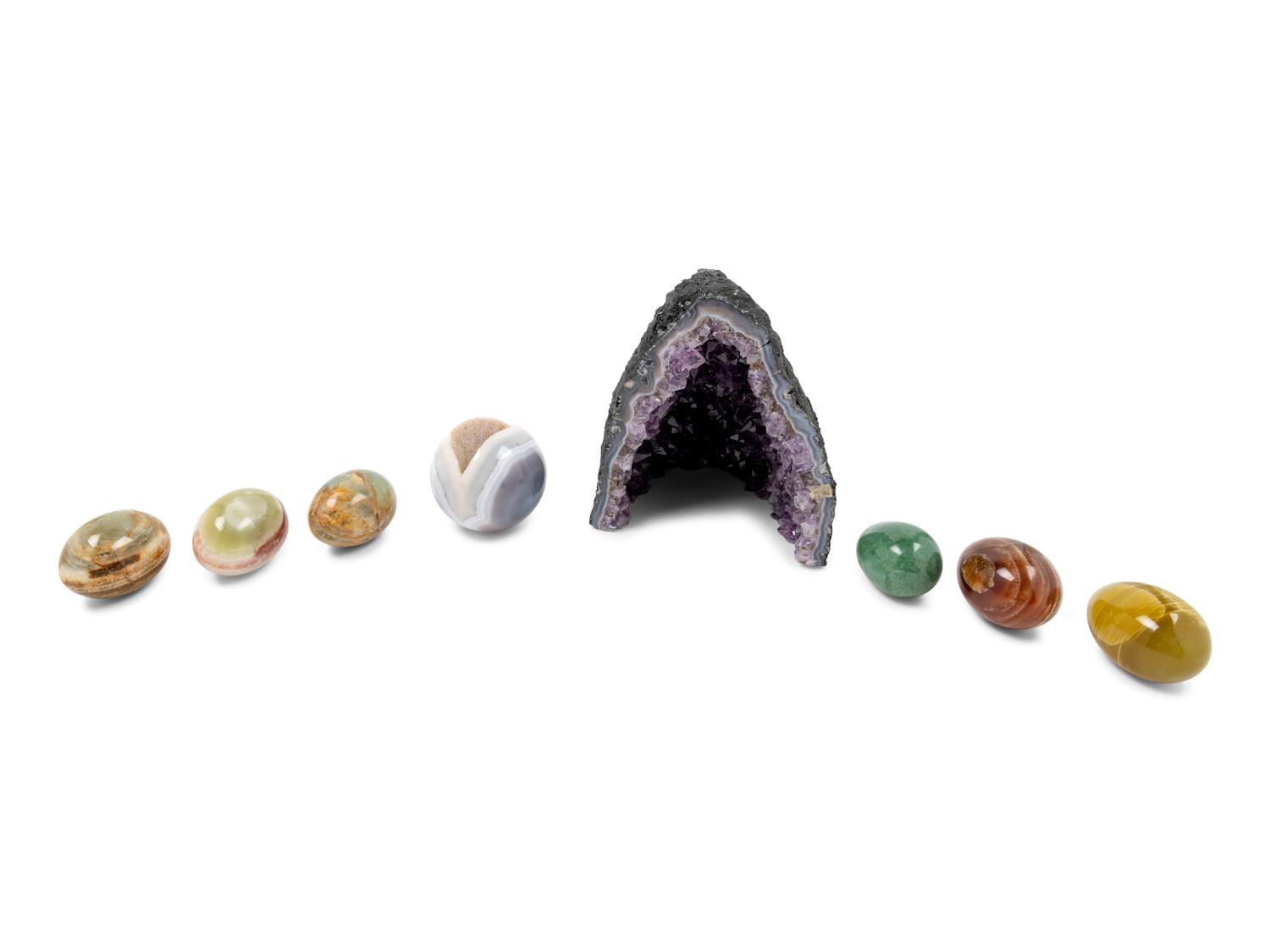 A Collection of Eight Hardstone Specimens