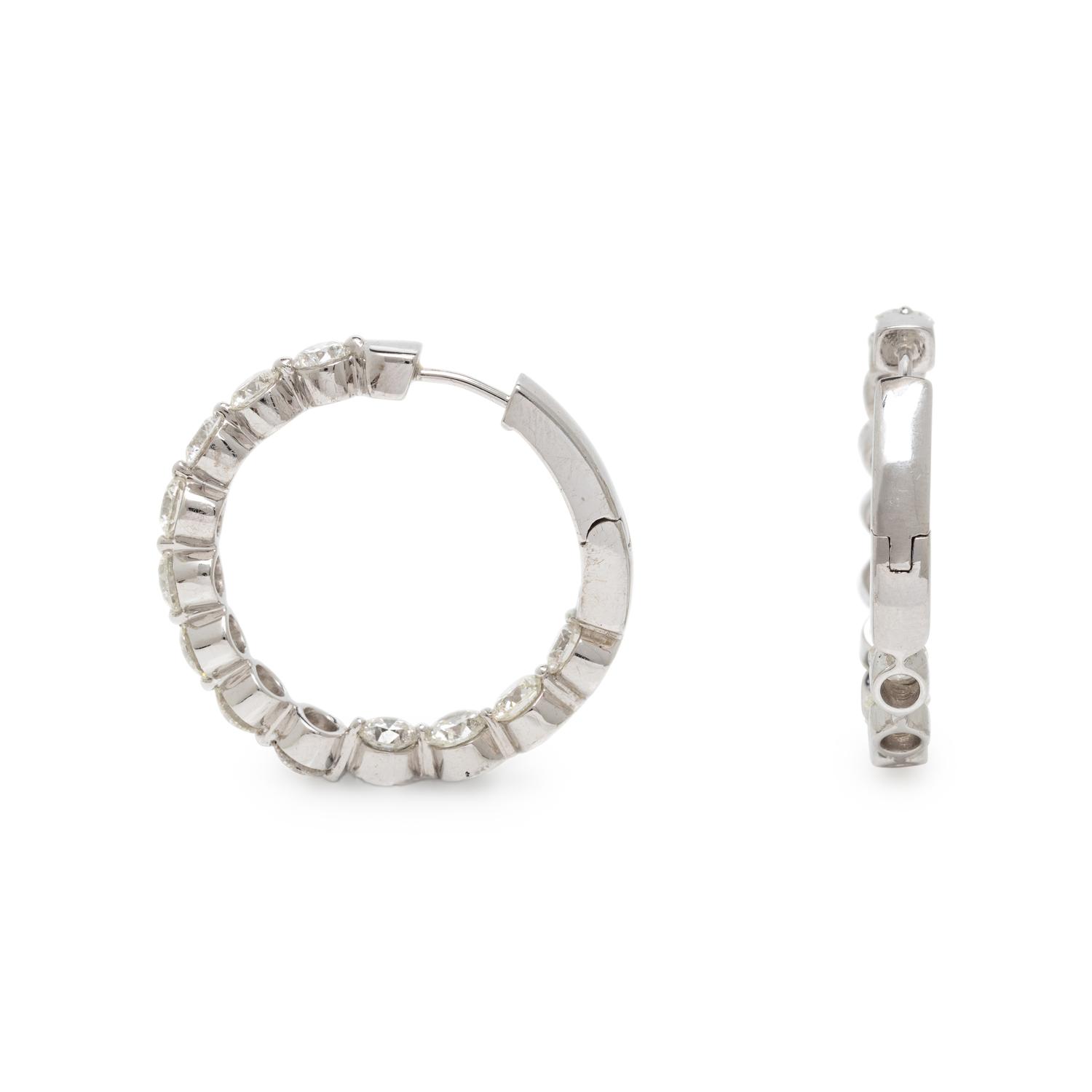 DIAMOND INSIDE OUT HOOP EARRINGS