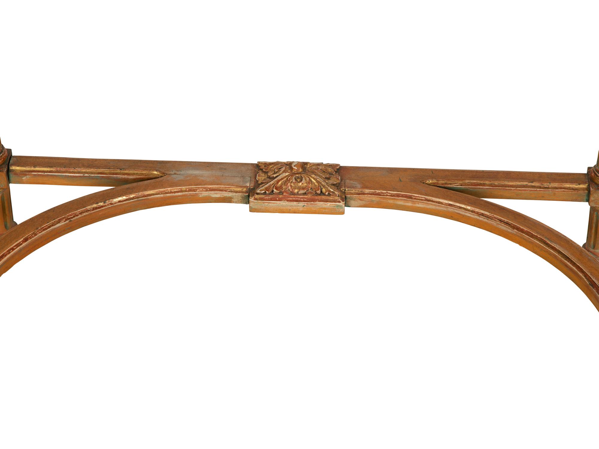 A Louis XVI Style Painted and Parcel Gilt Side Table