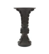 An Archaistic Bronze Gu Vase Height 8 1/4 inches.