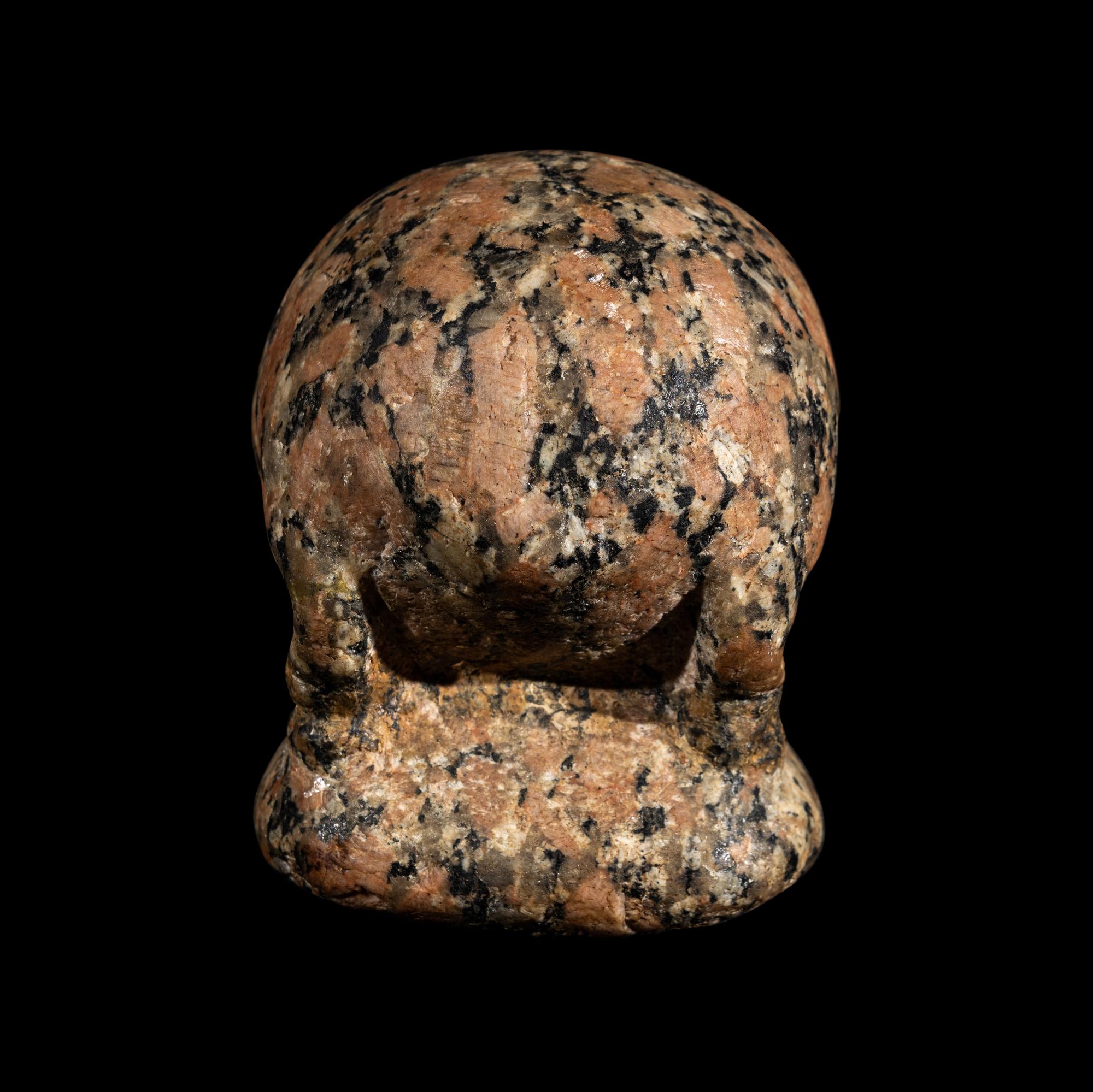 An Egyptian Granite Hedgehog — with 8 additional faience objects