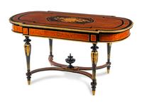 A Napoleon III Style Gilt Bronze Mounted Marquetry Salon Table