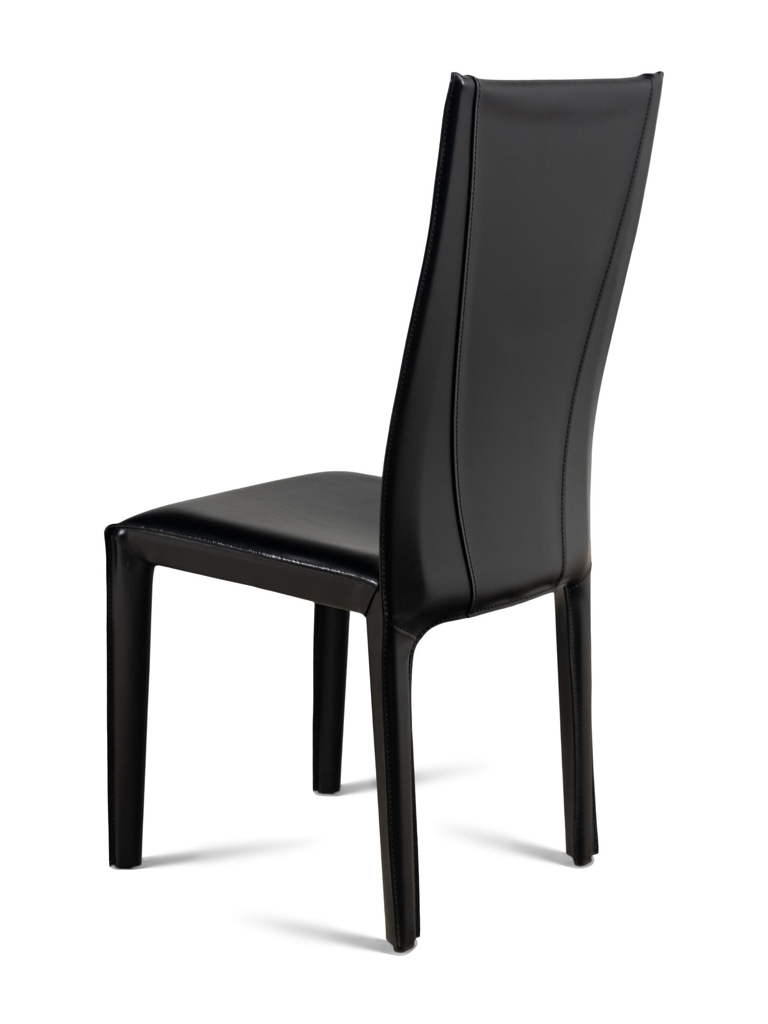 A Set of Eight Contemporary Leather Upholstered Dining Chairs