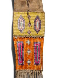 Hidatsa Quilled Hide Tobacco Bag