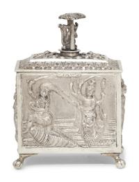 An Anglo-Indian Silver Tea Caddy
