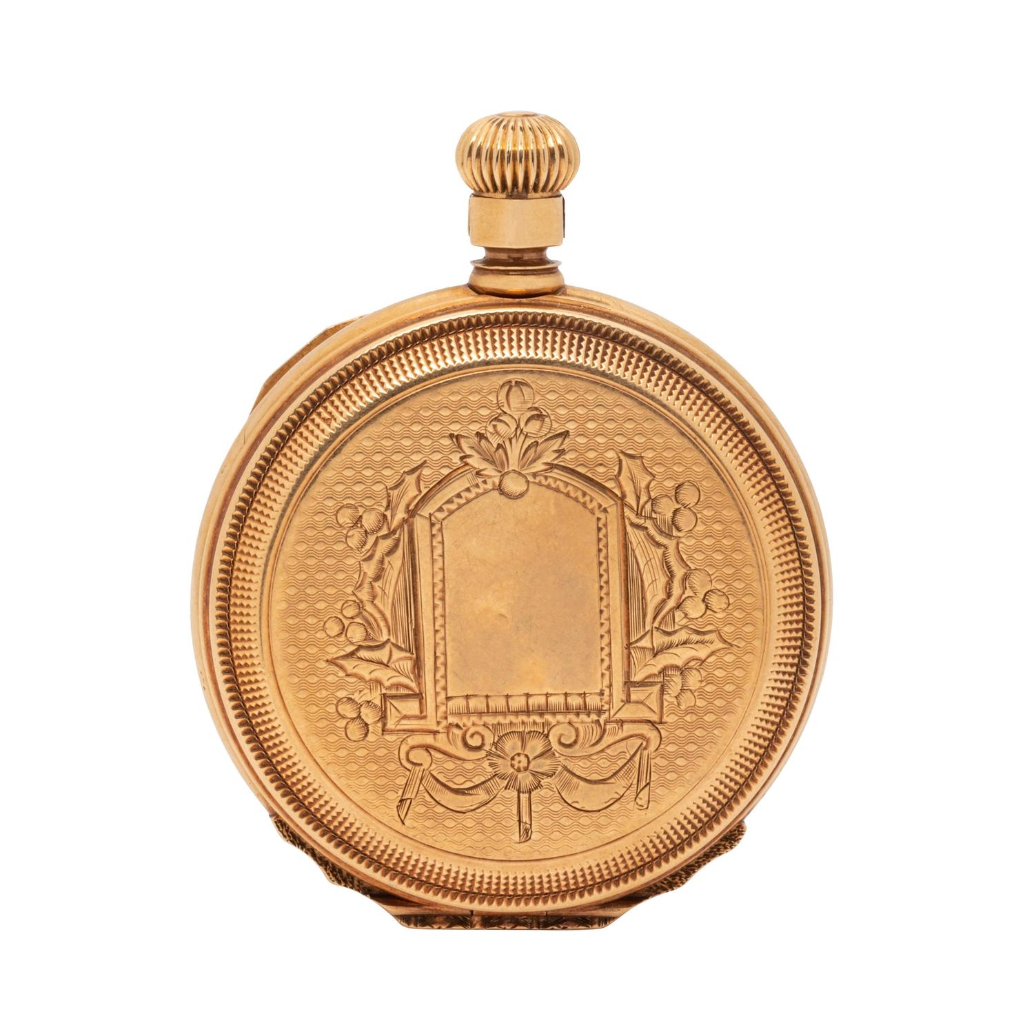 WALTHAM, 14K YELLOW GOLD HUNTER CASE POCKET WATCH