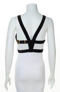 A Gianni Versace Black Silk Bondage Harness Bodice, Size 42.