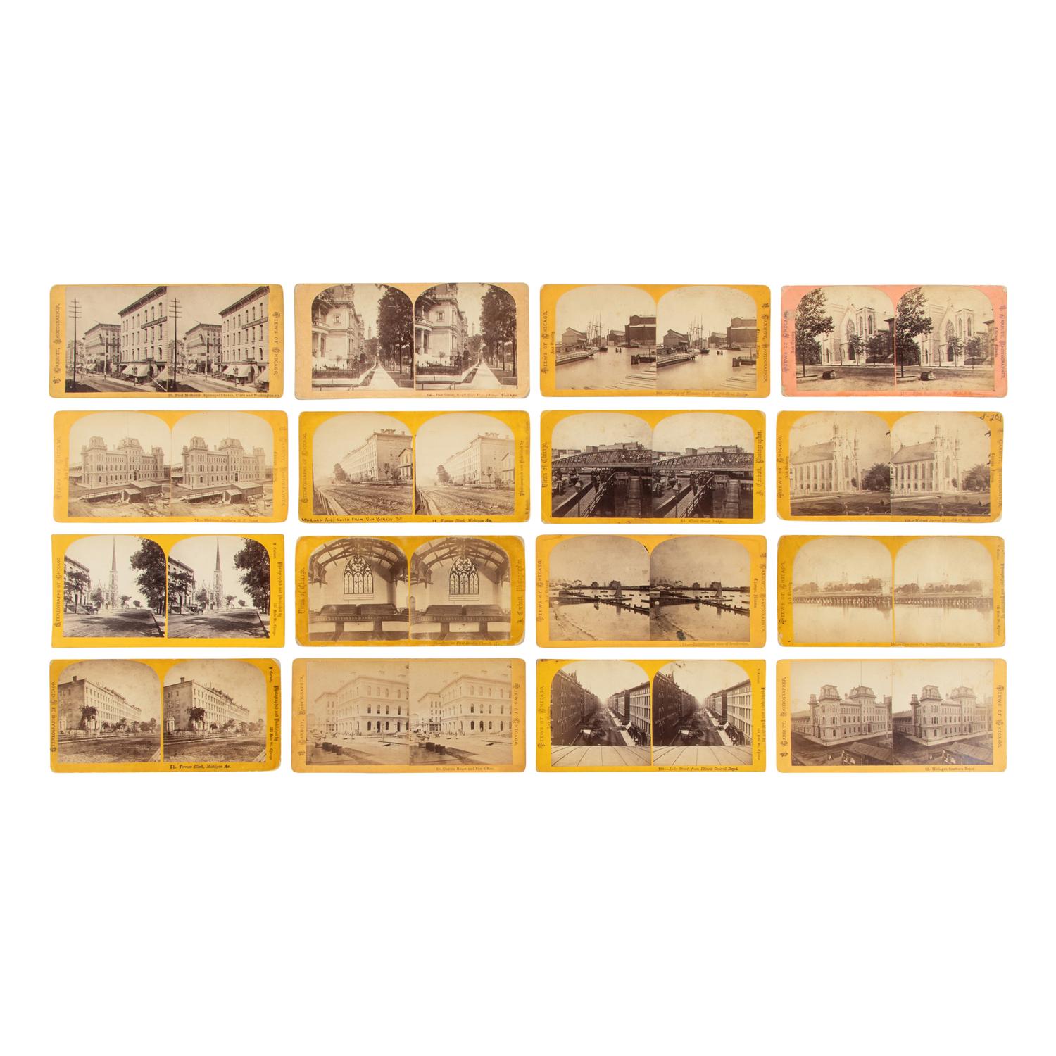 [Chicago Fire]. Carbutt, J. (1832-1905), photographer. A group of over 50 mostly pre-fire stereoviews of Chicago.