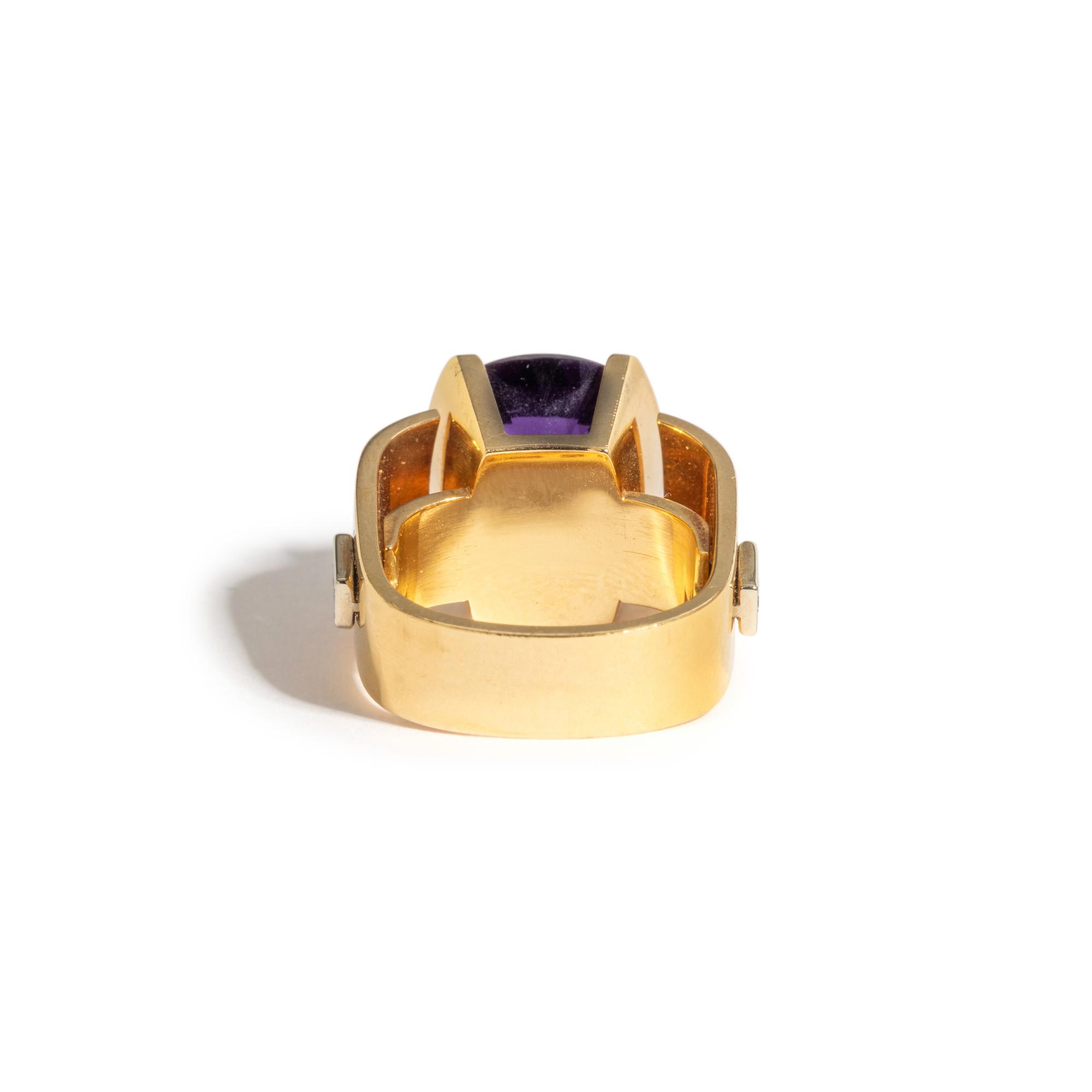 AMETHYST AND DIAMOND RING