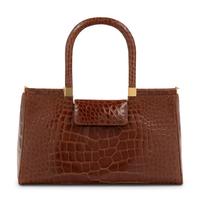 Lambertson Truex Brown Alligator Hinge-Frame Hand Bag