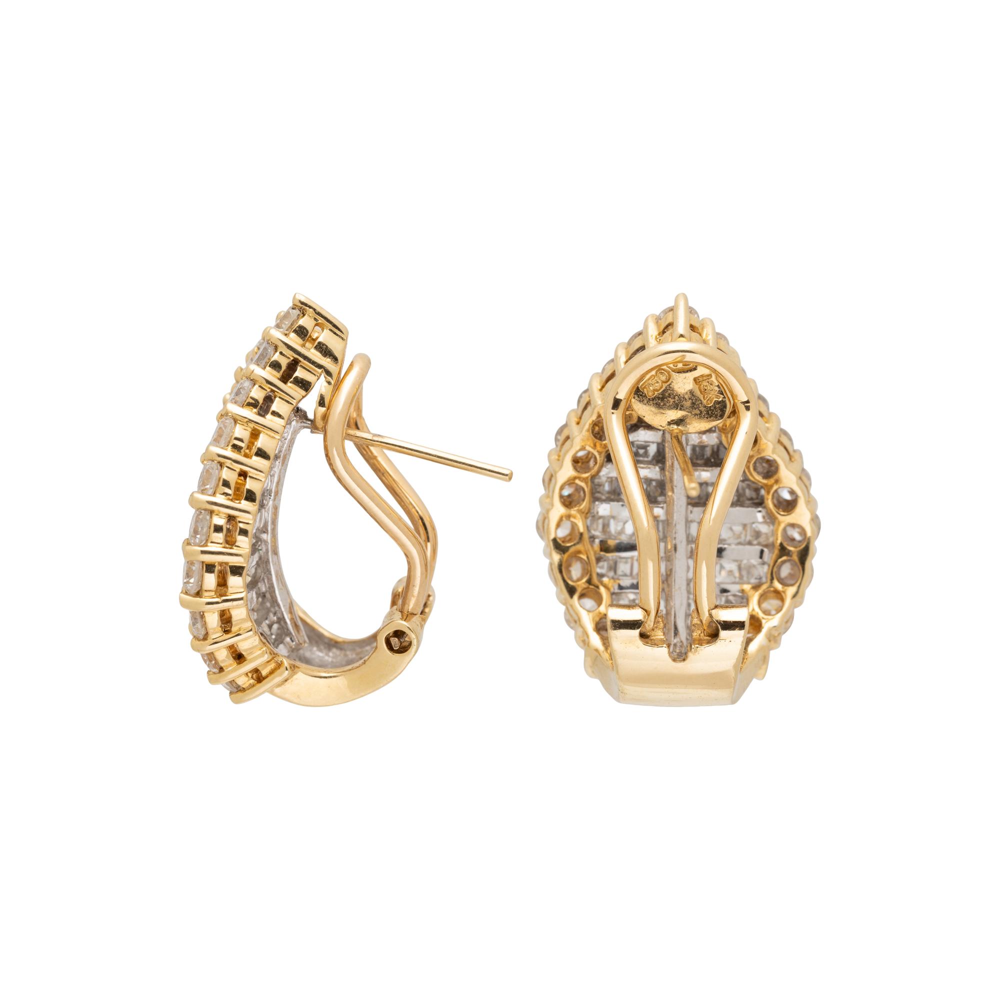 YELLOW GOLD AND DIAMOND EARRINGS