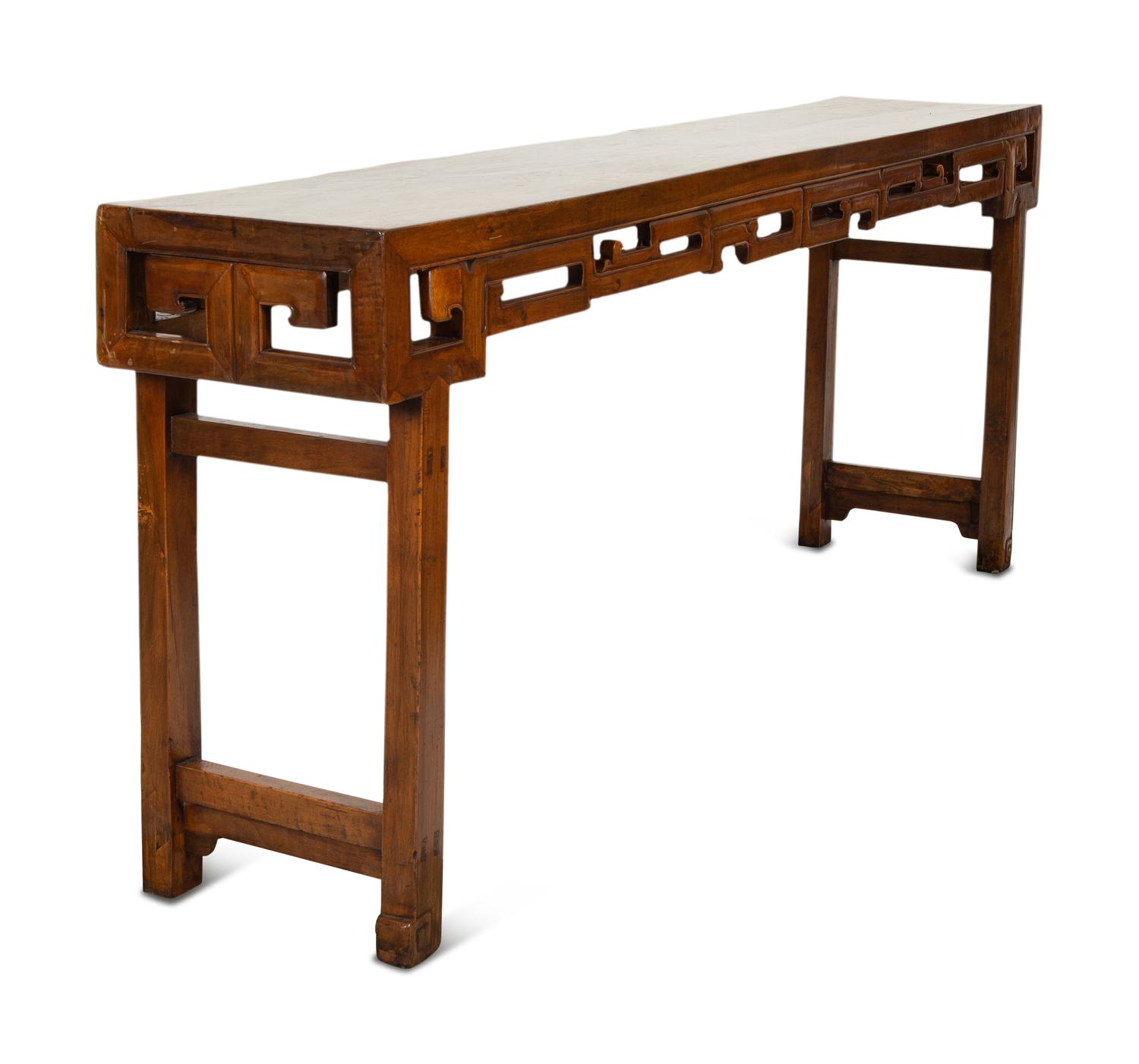 A Chinese Carved Elmwood Altar Table