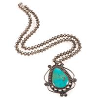 Navajo Silver and Turquoise Necklace