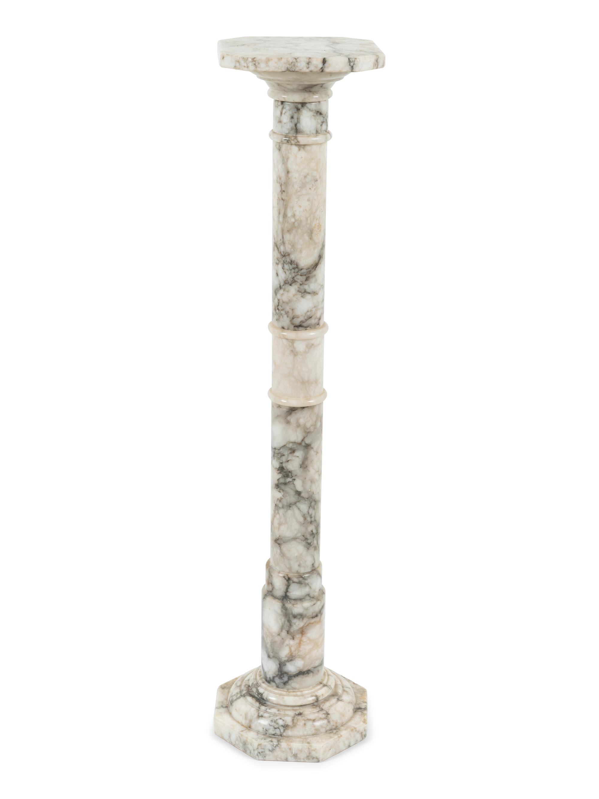Two Continental Marble Pedestals
